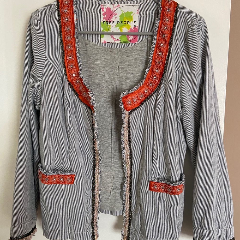 Embroidered free people blazer